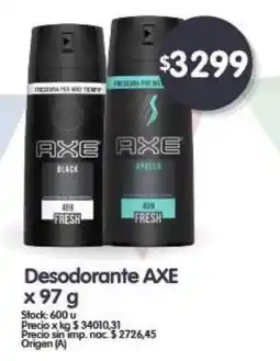 Supermercados Buenos Días Axe desodorante oferta