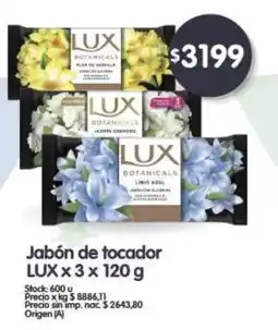 Supermercados Buenos Días Lux jabón de tocador oferta