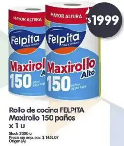 Supermercados Buenos Días Felpita rollo de cocina maxirollo 150 paños oferta