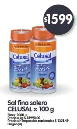 Supermercados Buenos Días Celusal sal fina salero oferta