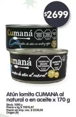 Supermercados Buenos Días Cumaná atún lomito al natural o en aceite oferta