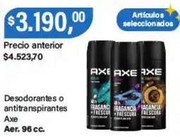 Supermercados Damesco Axe desodorantes o antitranspirantes oferta