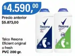 Supermercados Damesco Rexona talco efficient original o fresh oferta