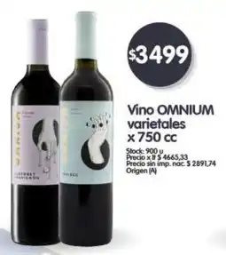 Supermercados Buenos Días Omnium vino varietales oferta