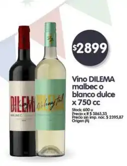 Supermercados Buenos Días Dilema vino malbec o blanco dulce oferta
