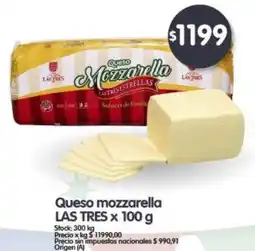 Supermercados Buenos Días Las tres queso mozzarella oferta