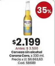 Coto Corona - cerveza sin alcohol cero, x 330 ml oferta
