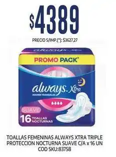 Supermercados Yaguar Always - toallas nocturnas oferta