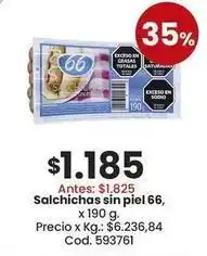 Coto 66 - salchichas sin piel oferta