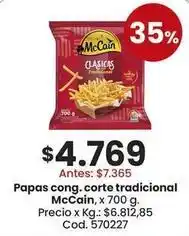 Coto Papas cong. corte tradicional oferta