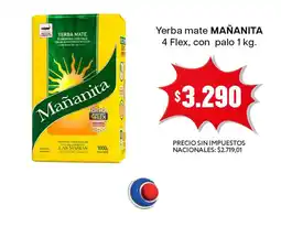 Cooperativa Obrera Mañanita yerba mate 4 flex oferta