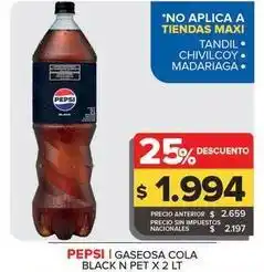 Carrefour Maxi Pepsi - gaseosa cola black n pet oferta