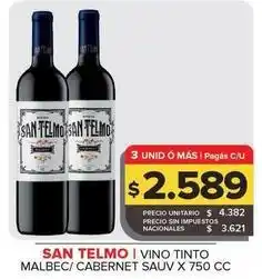 Carrefour Maxi San telmo - vino tinto malbec/ cabernet sauv x 750 cc oferta