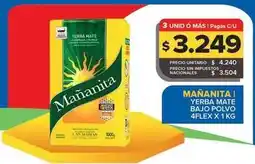 Carrefour Maxi Mañanita - yerba mate bajo polvo 4flex oferta