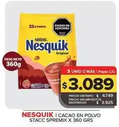 Carrefour Maxi Nestlé - cacao en polvo oferta