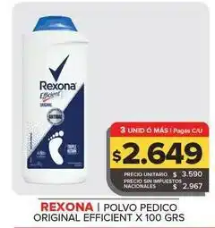 Carrefour Maxi Rexona - polvo pedico original efficient oferta