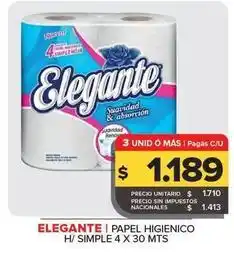 Carrefour Maxi Elegante - papel higienico h/ simple oferta