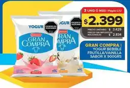 Carrefour Maxi Gran compra - yogur bebible frutilla/vainilla sabor oferta