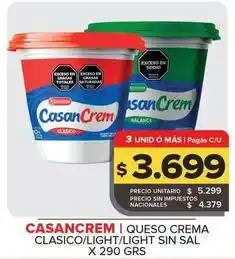 Carrefour Maxi Casancrem - queso crema clasico/light/light sin sal oferta