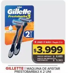 Carrefour Maxi Gillette - maquina de afeitar prestobarba3 x 2 uni oferta