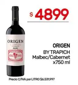 Nini Mayorista Origen by trapich malbec/cabernet oferta