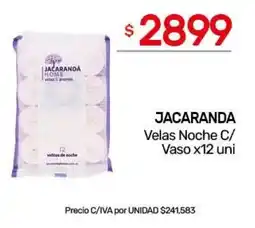 Nini Mayorista Jacaranda velas noche c/ vaso oferta