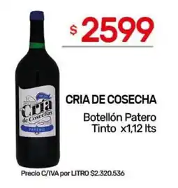 Nini Mayorista Cria de cosecha botellón patero tinto oferta