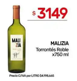Nini Mayorista Malizia torrontés roble oferta
