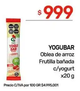 Nini Mayorista Yogubar oblea de arroz frutilla bañada c/yogurt oferta
