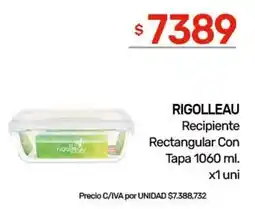 Nini Mayorista Rigolleau recipiente rectangular con tapa oferta