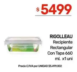 Nini Mayorista Rigolleau recipiente rectangular oferta