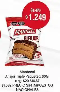 Makro Mantecol - alfajor triple paquete oferta
