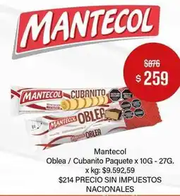 Makro Mantecol - oblea / cubanito paquete oferta