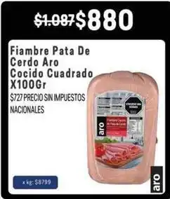 Makro Aro - fiambré pata de cerdo cocido cuadrado x100gr oferta