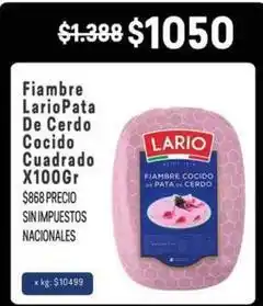 Makro Lario - fiambre de cerdo cocido cuadrado oferta