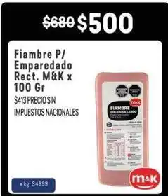 Makro M&k - fiambre p/ emparedado rect oferta