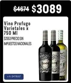Makro Vino profugo varietales oferta