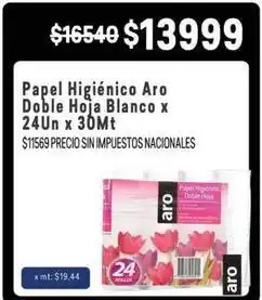 Makro Aro - papel higi ico doble hoja blanco oferta