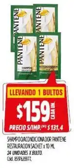 Supermercados Yaguar Pantene - shampoo/acondicionador restauracion sachet x 10 ml oferta