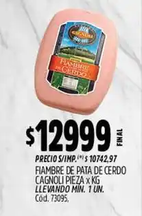 Supermercados Yaguar Cagnoli - fiambre de pata de cerdo oferta