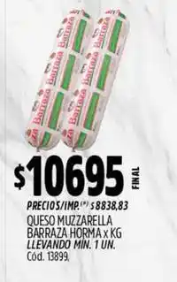 Supermercados Yaguar Barraza - queso muzzarella horma x kg oferta