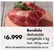 Disco Bondiola deshuesada congelada oferta