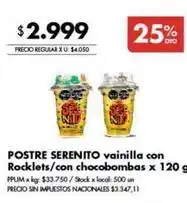 Disco Serenito - postre serenito vainilla con rocklets/con chocobombas oferta