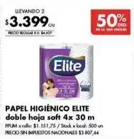 Disco Elite - papel higiénico doble hoja soft oferta