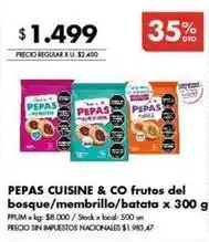 Disco Pepas cuisine & co frutos del bosque/membrillo/batata oferta