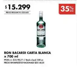 Disco Bacardi - ron carta blanca oferta