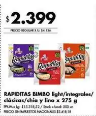 Disco Rapiditas light/integrales/clásicas/chia y lino oferta