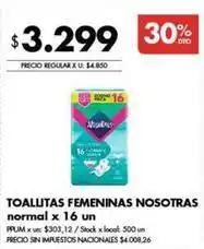 Disco Nosotras - toalitas femeninas oferta