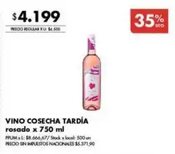 Disco Vino cosecha tardia rosado oferta