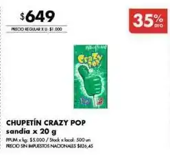 Disco Crazy pop - chupetín oferta